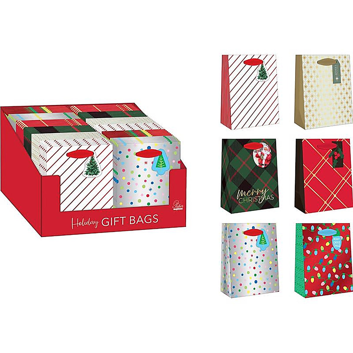 Paper Images - C72TGBA1CD-17 - Assorted Holiday Small Treated Gift Bag