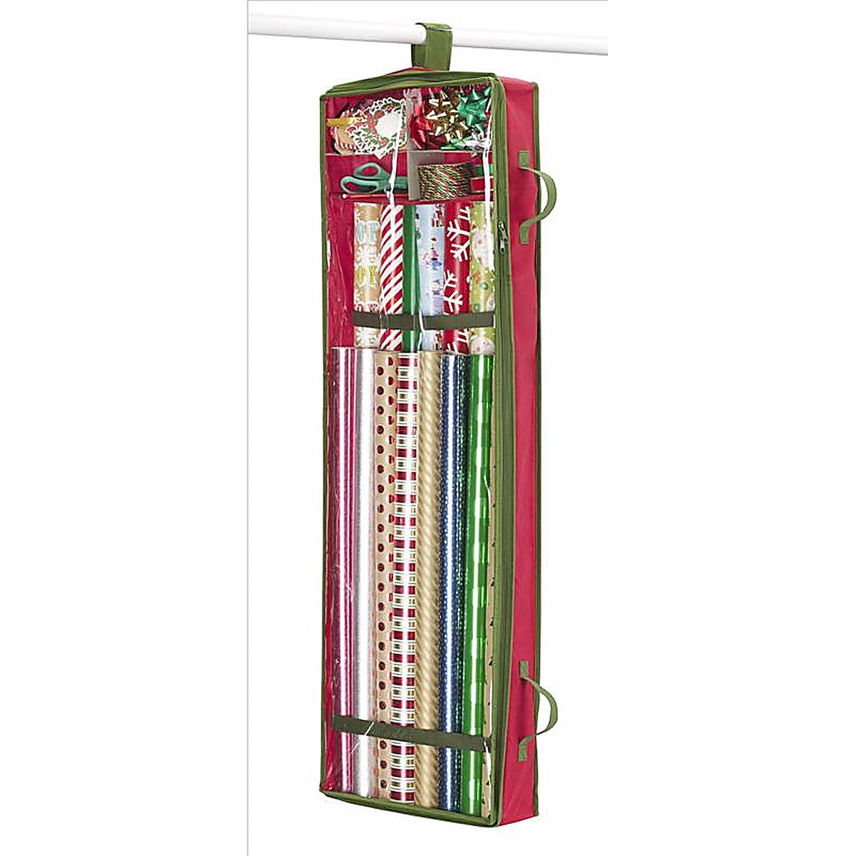 Whitmor - 6129-15088 - Green/Red Gift Wrap/Bag Organizer
