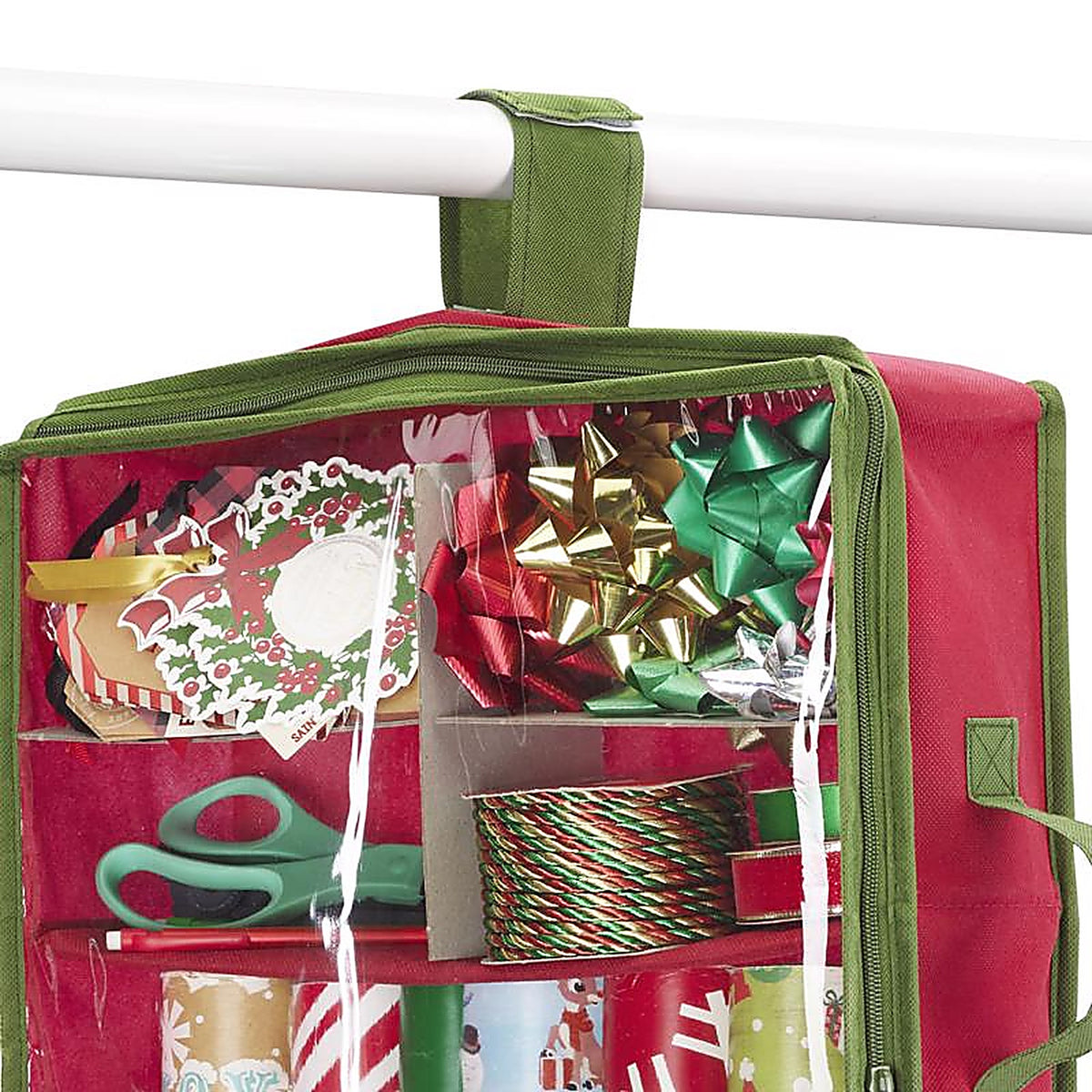 Whitmor - 6129-15088 - Green/Red Gift Wrap/Bag Organizer