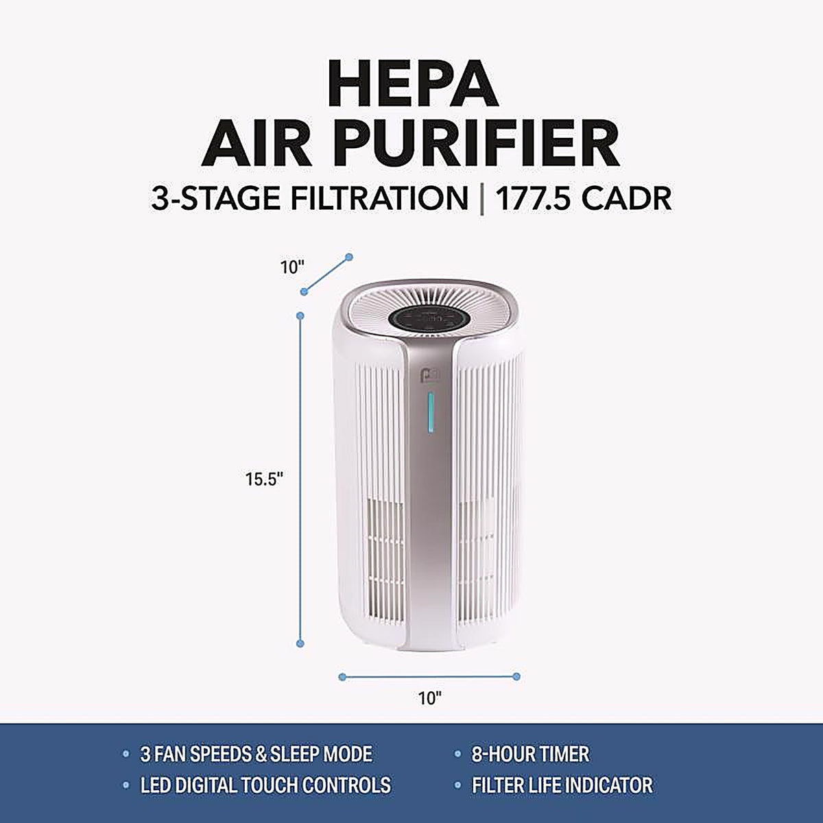 Perfect Aire - 1PAP16 - Hepa Air Purifier 323 Sq Ft