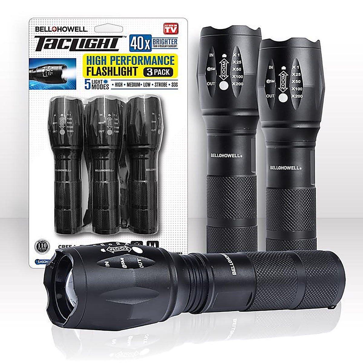 Bell & Howell - 7000 - Black LED Tactical Flashlight