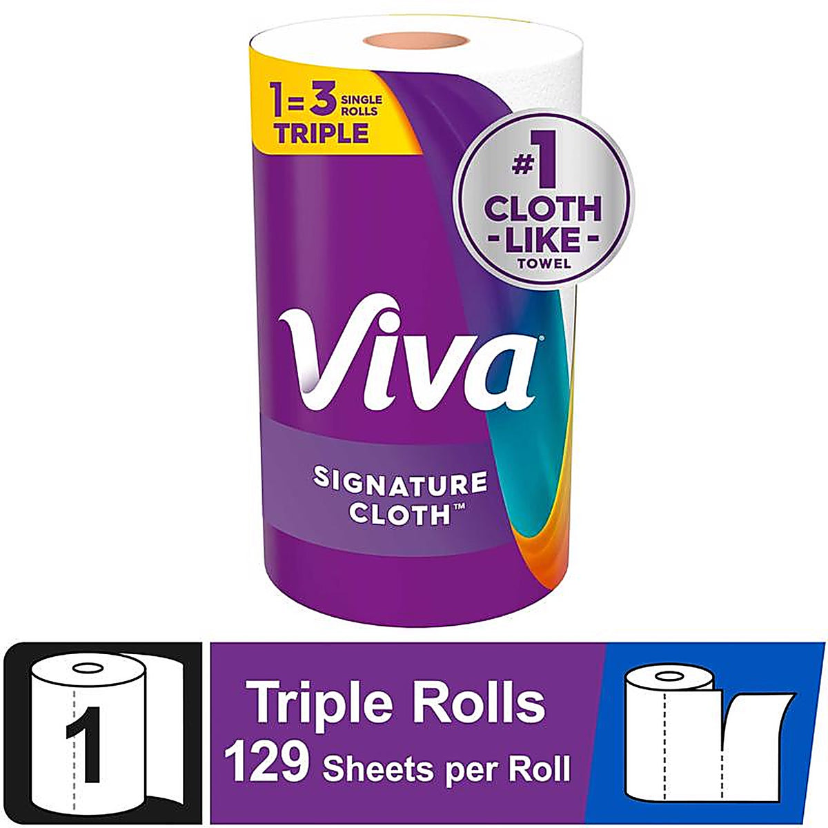 Viva - 56527 - Signature Cloth Paper Towels 129 Sheet 1 Ply 1 Pack