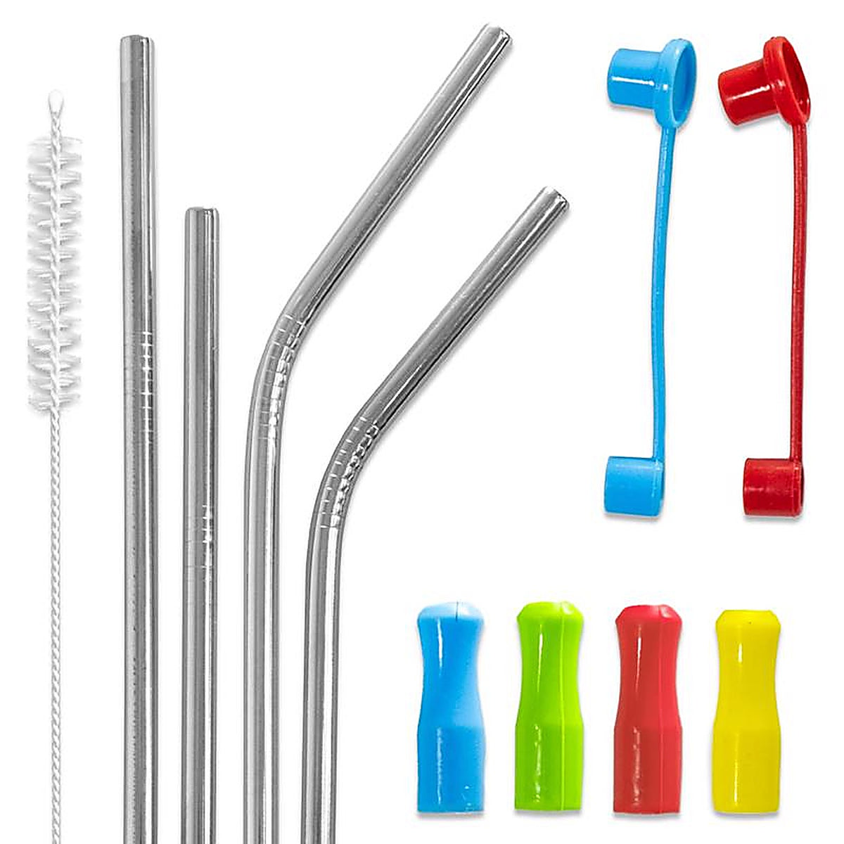 4TH Utensil - HE0158 - Silver Stainless Steel Drinking Straws