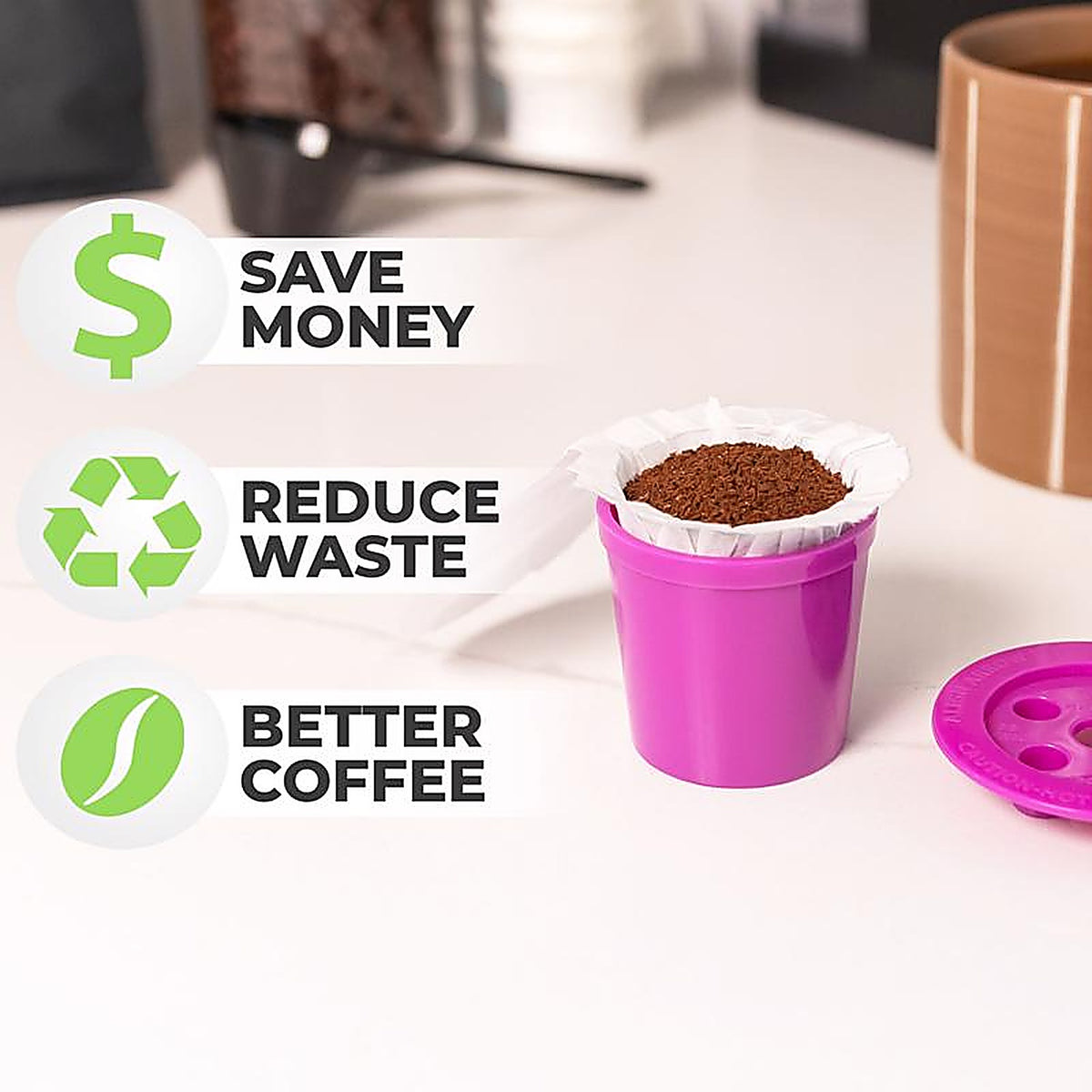Perfect Pod - K11410 - Purple Plastic Disposable Cup Filters
