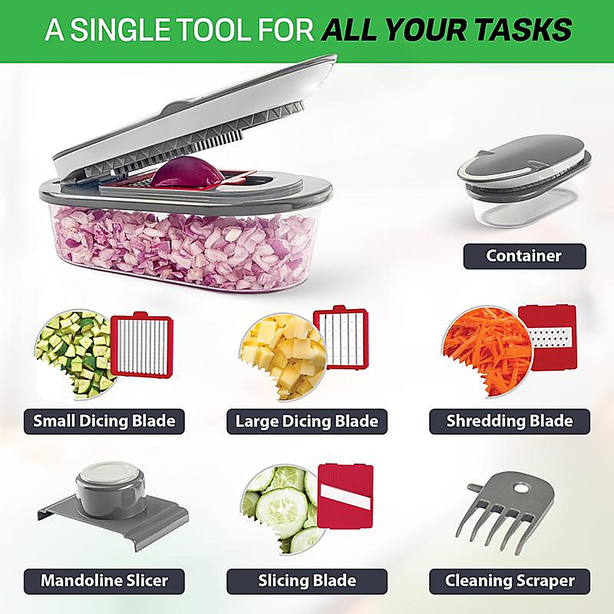 Chopzilla - 6272 - Gray Plastic/Stainless Steel Food Chopper