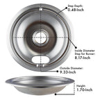 Range Kleen - 126ABULK12 - Steel Drip Bowls 8 In. W