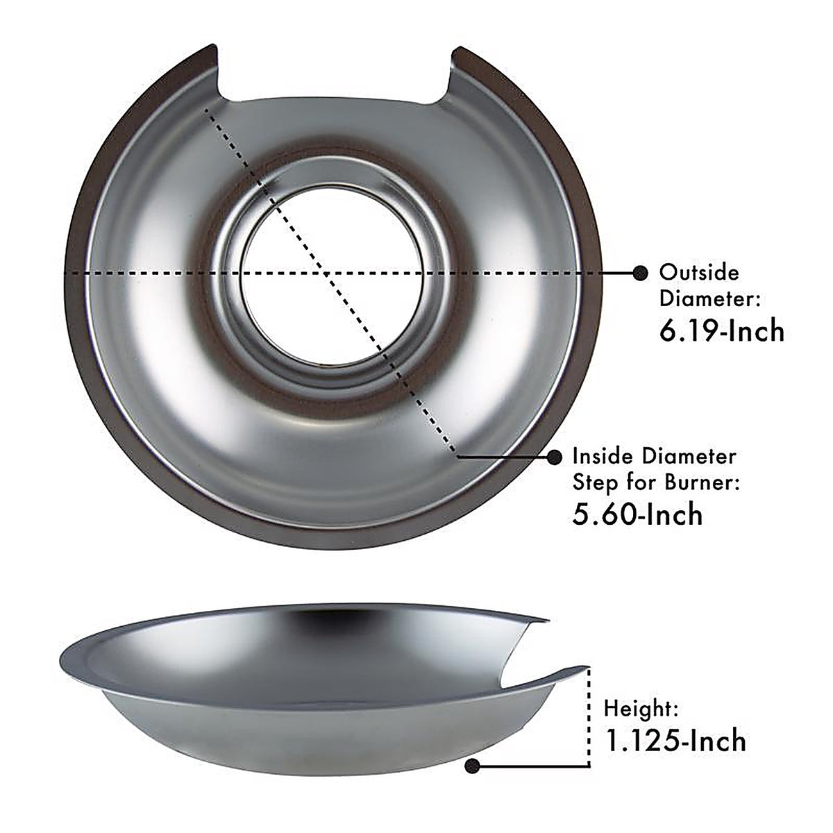 Range Kleen - 1034R68U4X - Steel Drip Pans and Trim Rings 6.19 In. W
