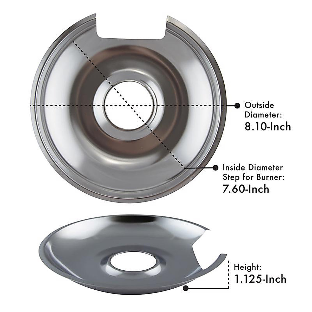 Range Kleen - 1034R68U4X - Steel Drip Pans and Trim Rings 6.19 In. W