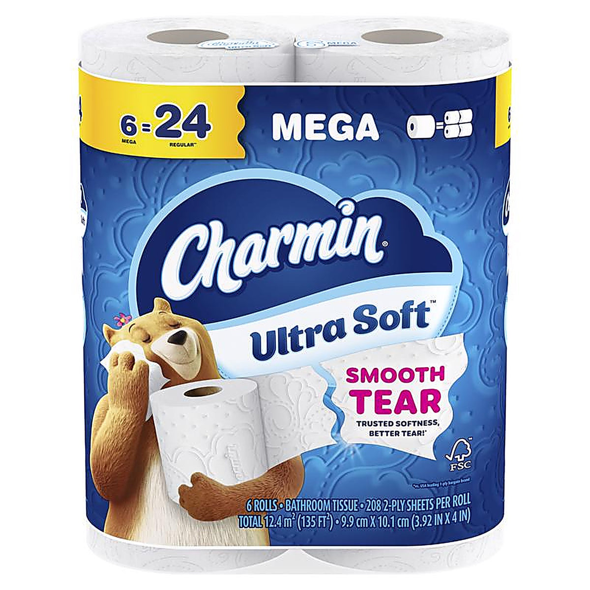 Charmin - 80835945 - Toilet Paper 6 Rolls 208 Sheet