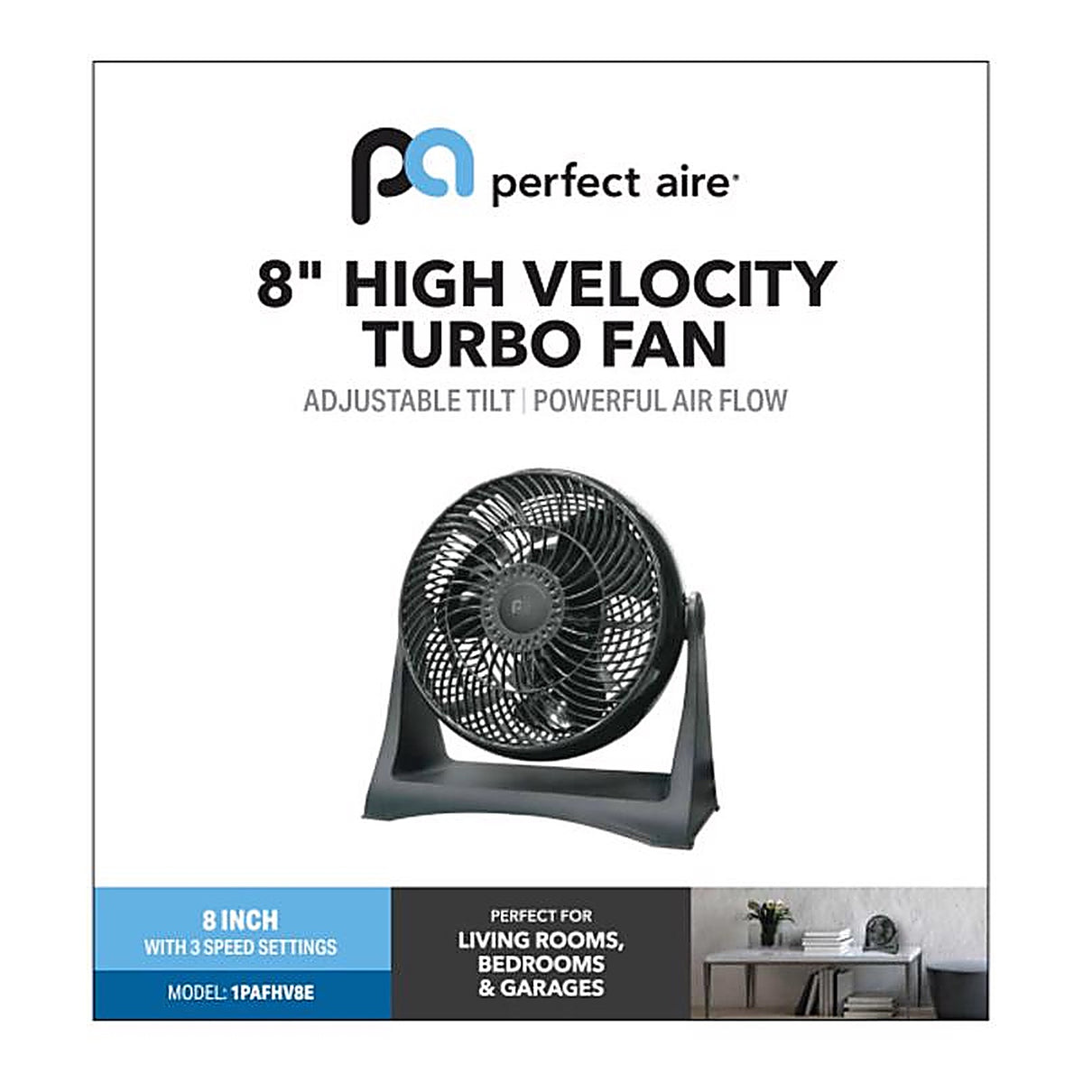 Perfect Aire - 1PAFHV8E - High Velocity Turbo 11.25 In. H Floor and Table Fan
