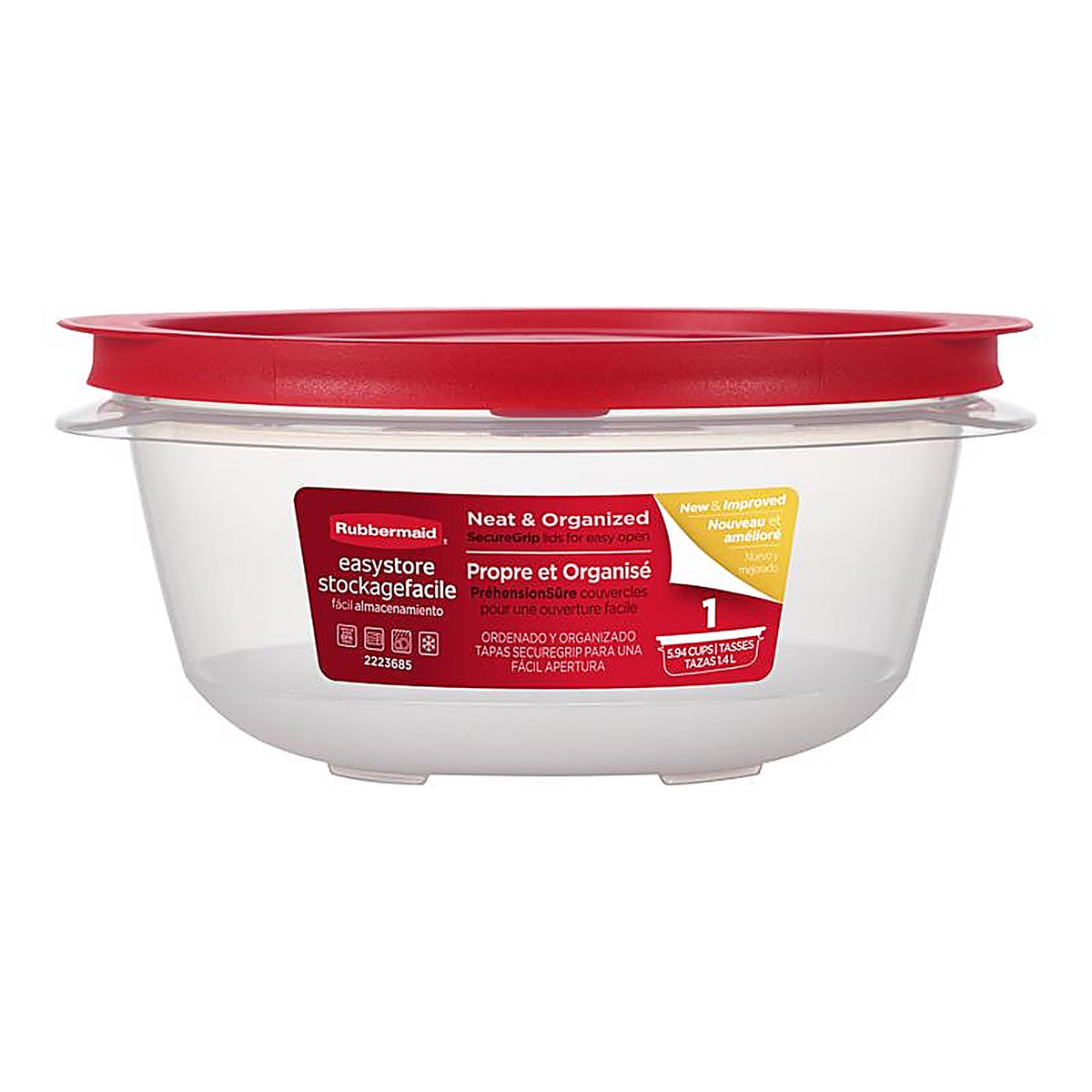 Rubbermaid - 2210132 - Easy Store 5.94 Cups Clear Food Container and Lid 1 Pack