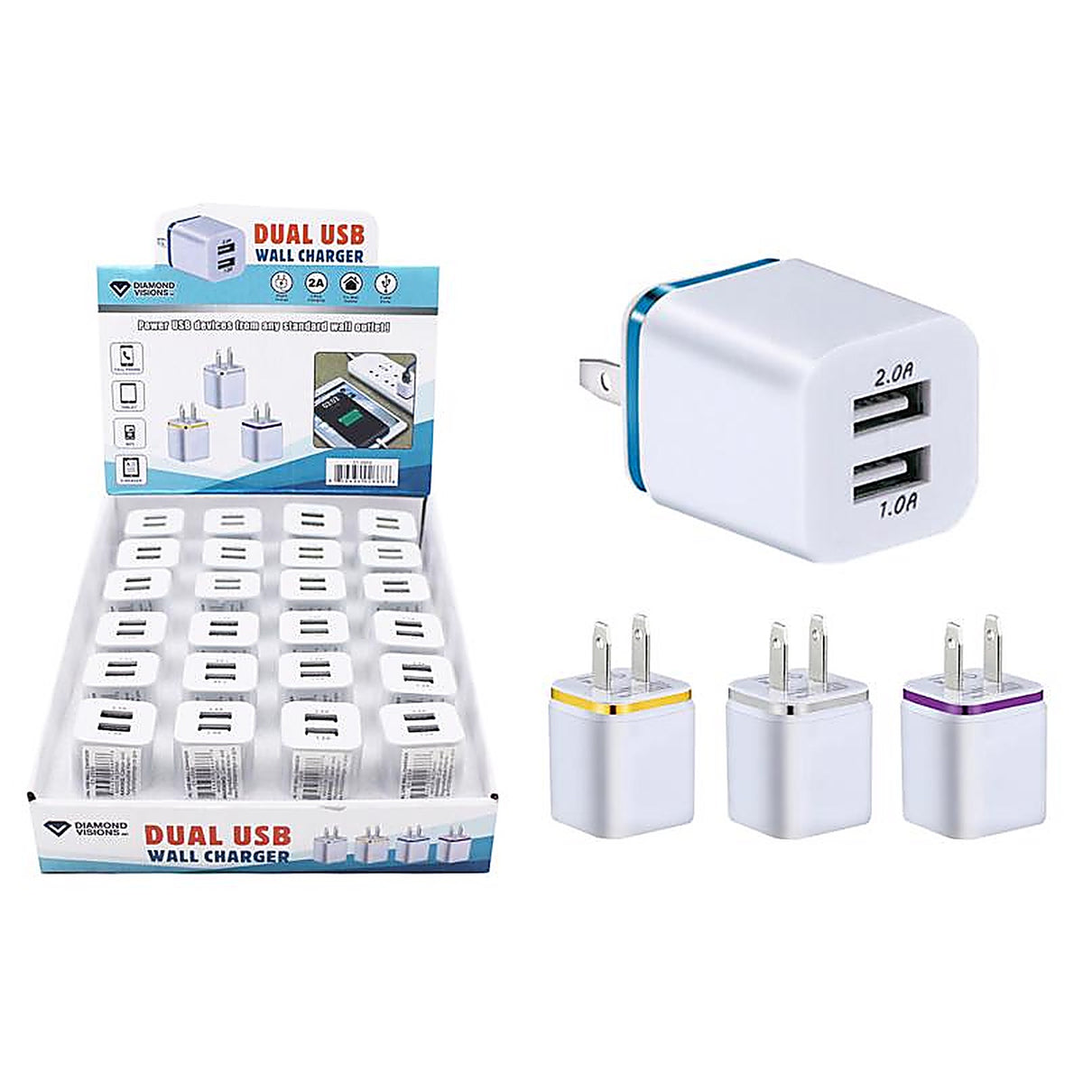 Diamond Visions - 01-2668 - 2 Port USB Wall Charger