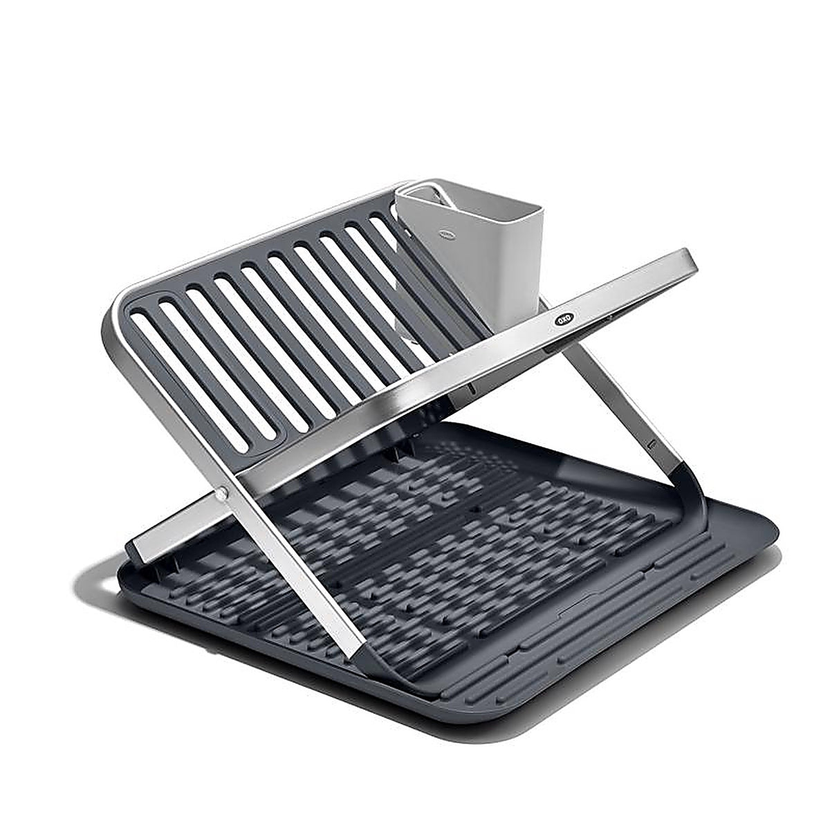 OXO - 13322800 - Good Grips 15 In. L X 16 In. W X 2 In. H Black/Gray Aluminum/Plastic Dish Rack