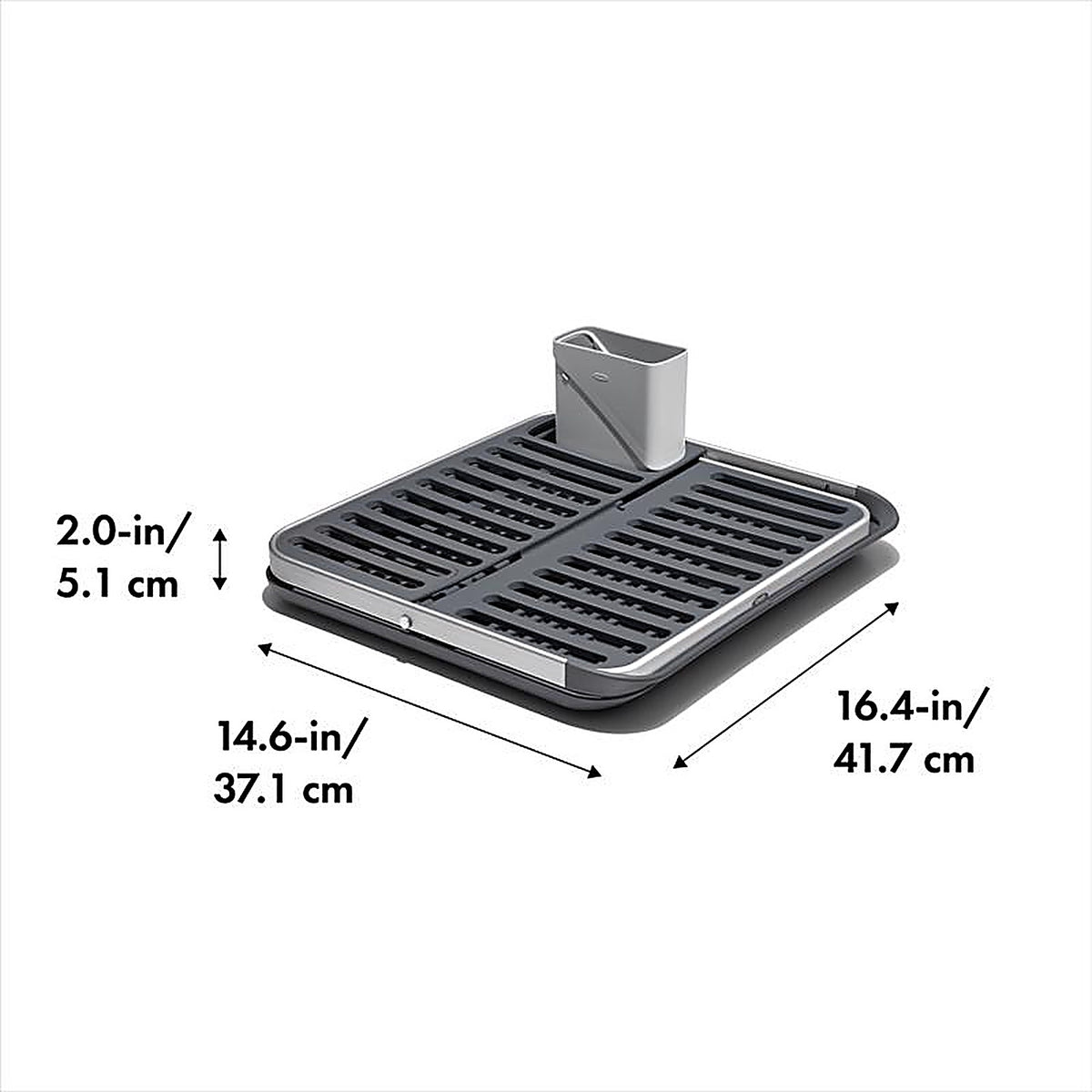 OXO - 13322800 - Good Grips 15 In. L X 16 In. W X 2 In. H Black/Gray Aluminum/Plastic Dish Rack