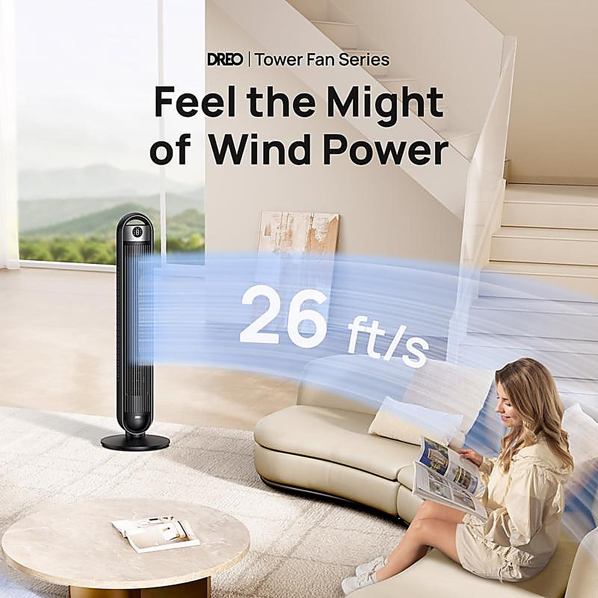 Dreo - DR-HTF020 - 36 In. H 6 Speed Oscillating Digital Tower Fan with Remote Control