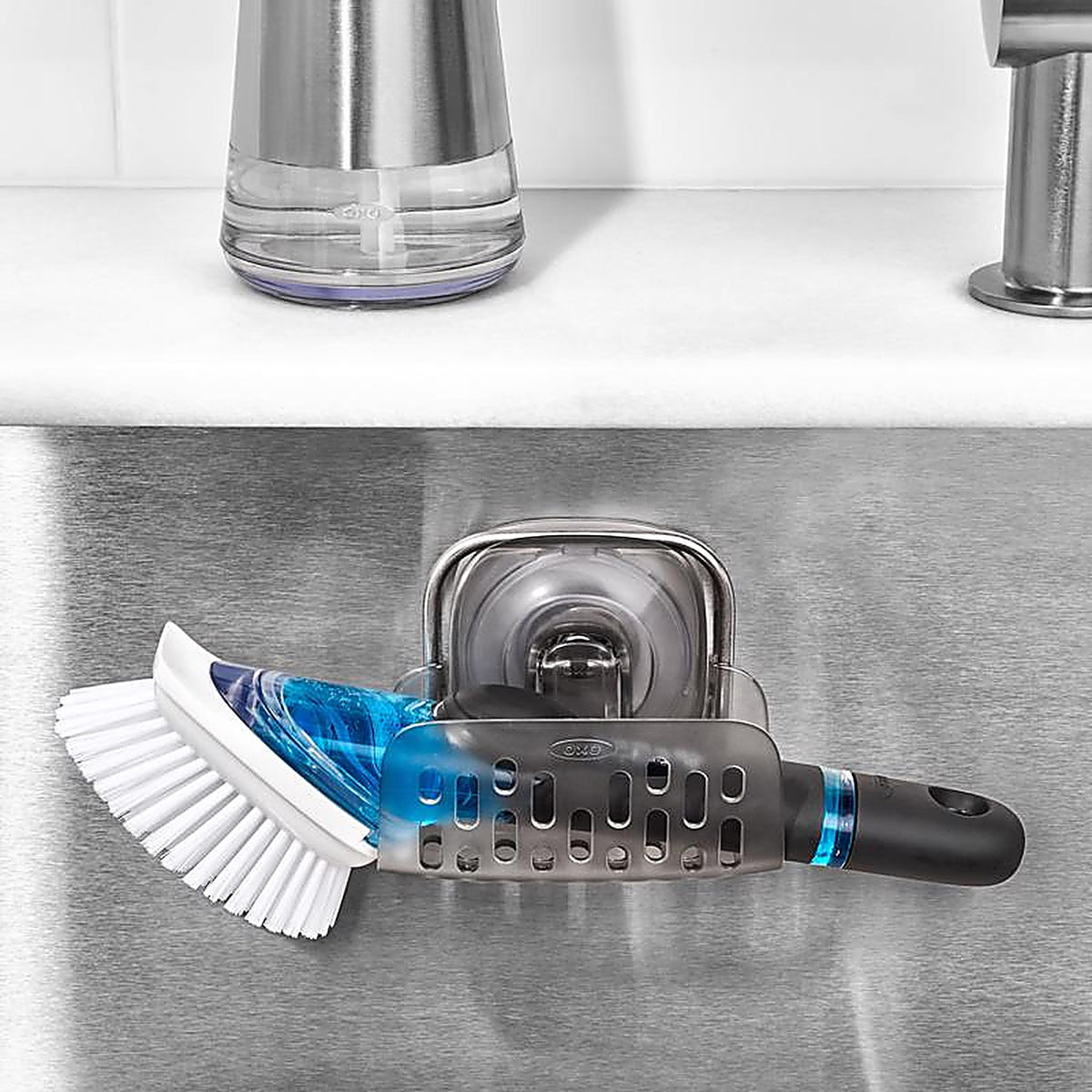 OXO - 13273500 - Good Grips 3 In. L X 4 In. W X 3 In. H Plastic/Stainless Steel Sponge Holder