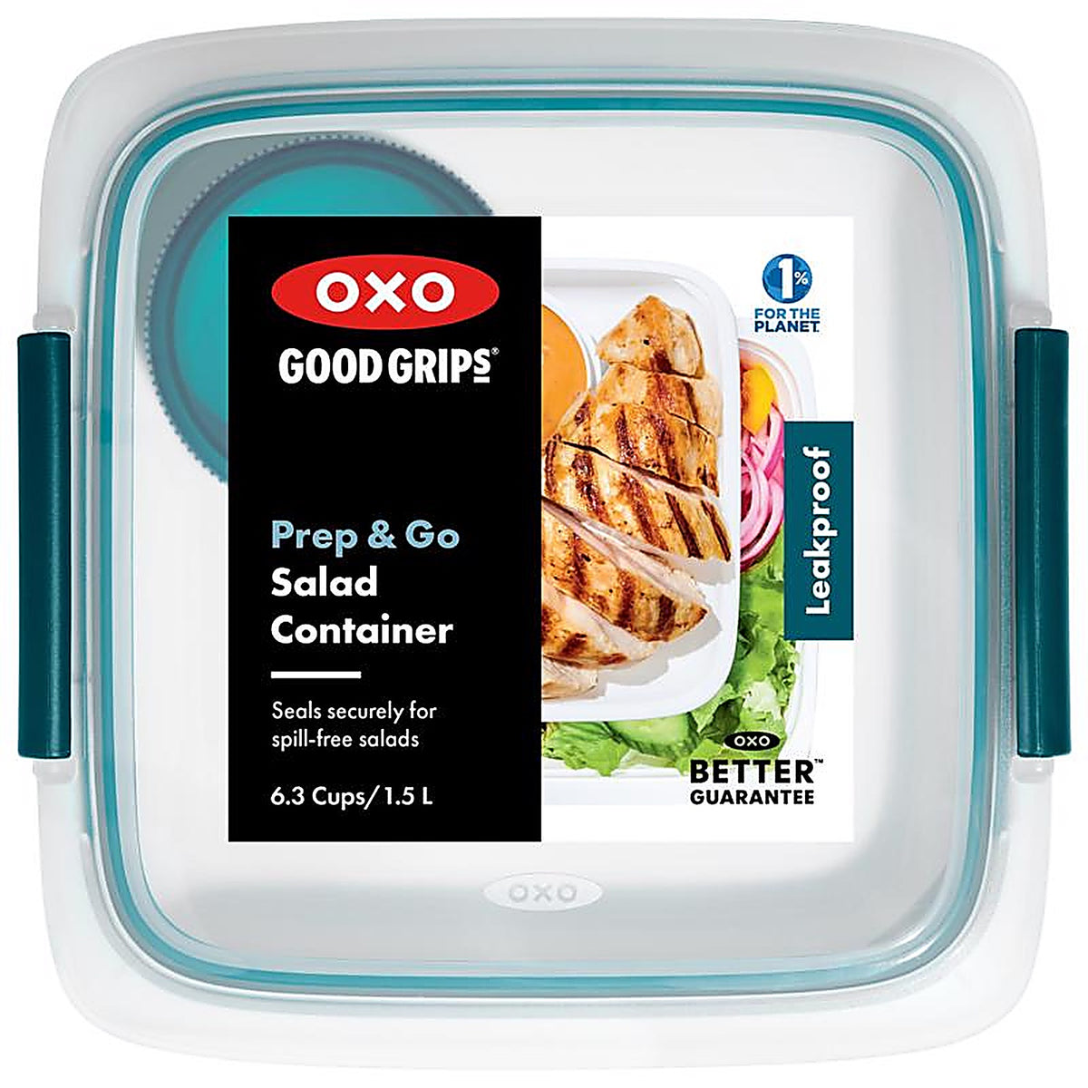 OXO - 11301500 - Good Grips 6.3 Cups White and Blue Split Food Container w/Lid 1 Pack