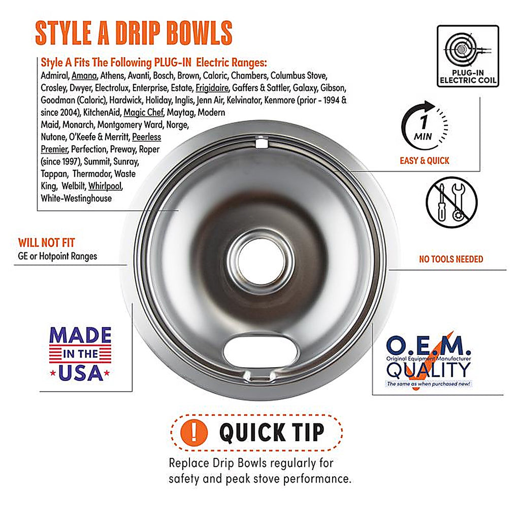Range Kleen - 108A - Steel Drip Bowls