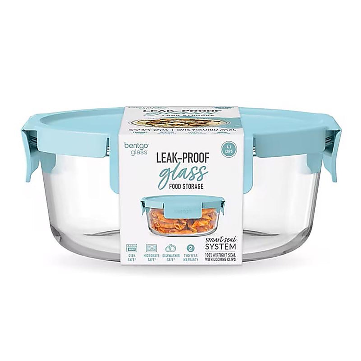Bentgo - BGPLGLCL1-SA - 4.1 Cups Aqua Food Storage Container 1 Pack