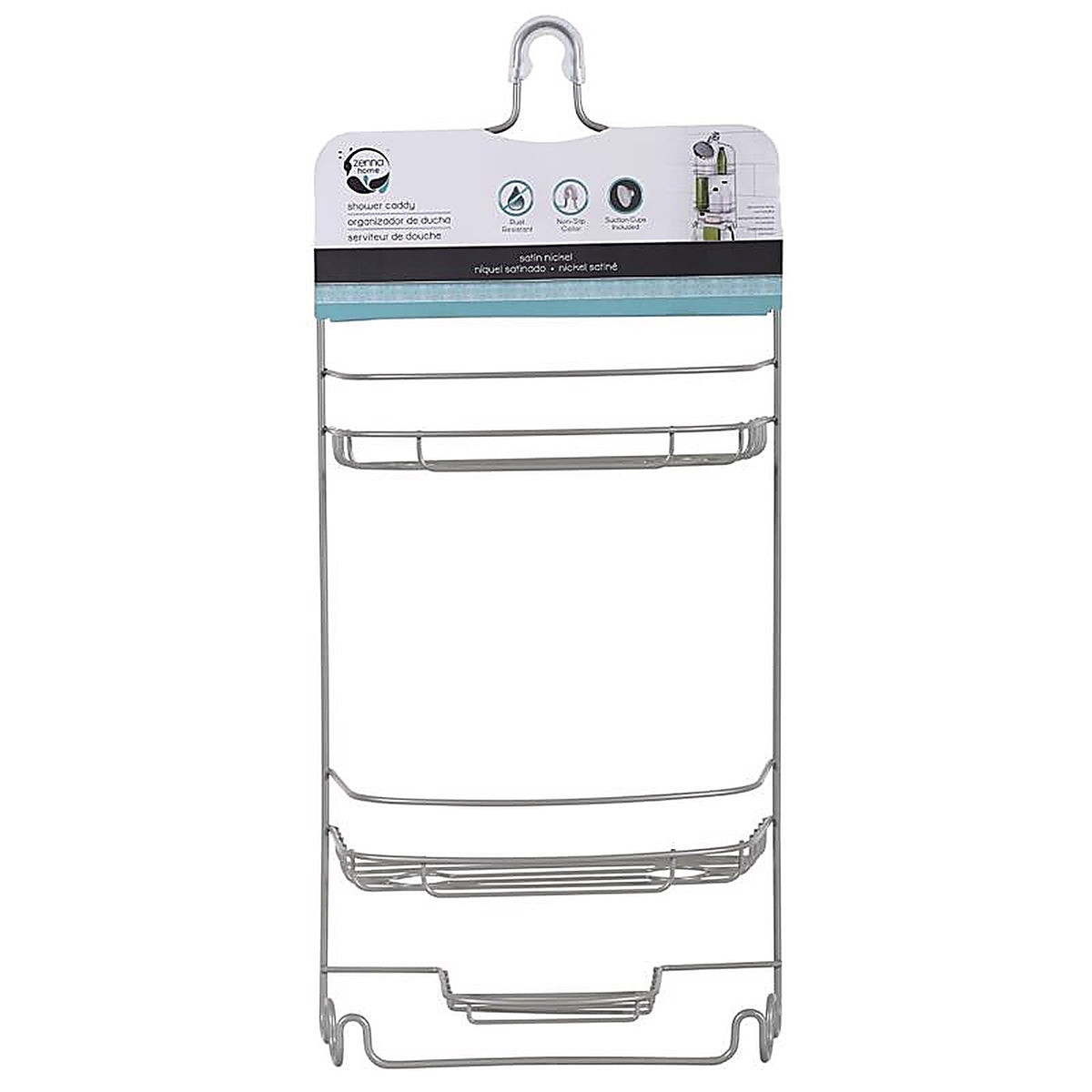 Zenna - 7542NN - Home 24 In. H X 8 In. W X 5 In. L Satin Nickel Shower Caddy