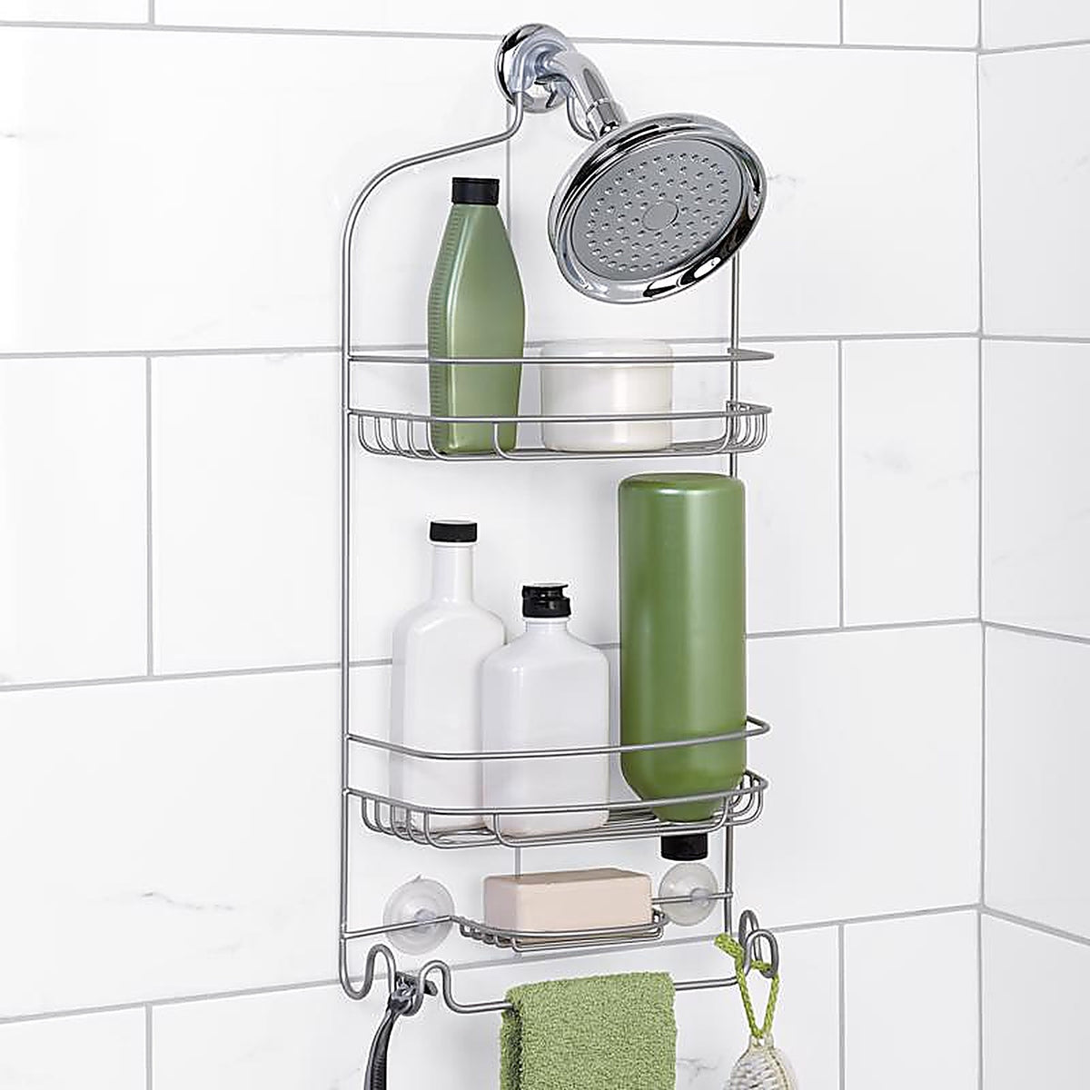 Zenna - 7542NN - Home 24 In. H X 8 In. W X 5 In. L Satin Nickel Shower Caddy
