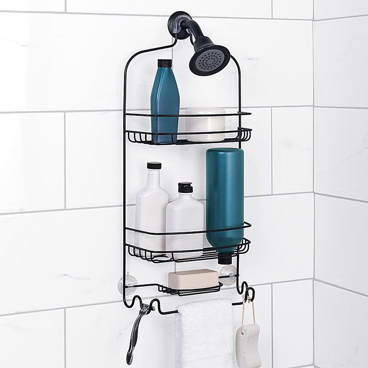 Zenna Home - 7542BK - 24 In. H X 11 In. W X 4.7 In. L Matte Black Shower Caddy