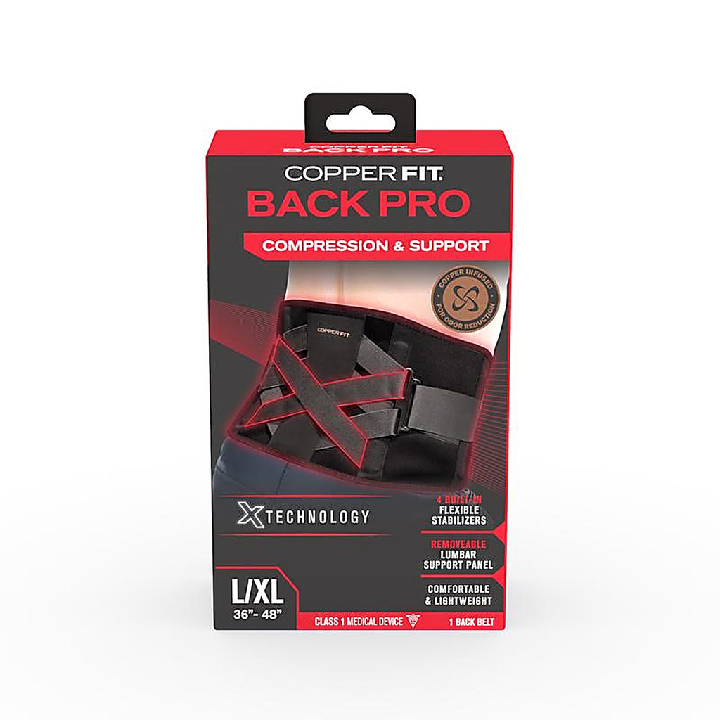 Copper Fit - CFPWRCRLXL - Back Pro Black Power X Straps Technology Compression Back Support Belt 1 Pack 1 Pack