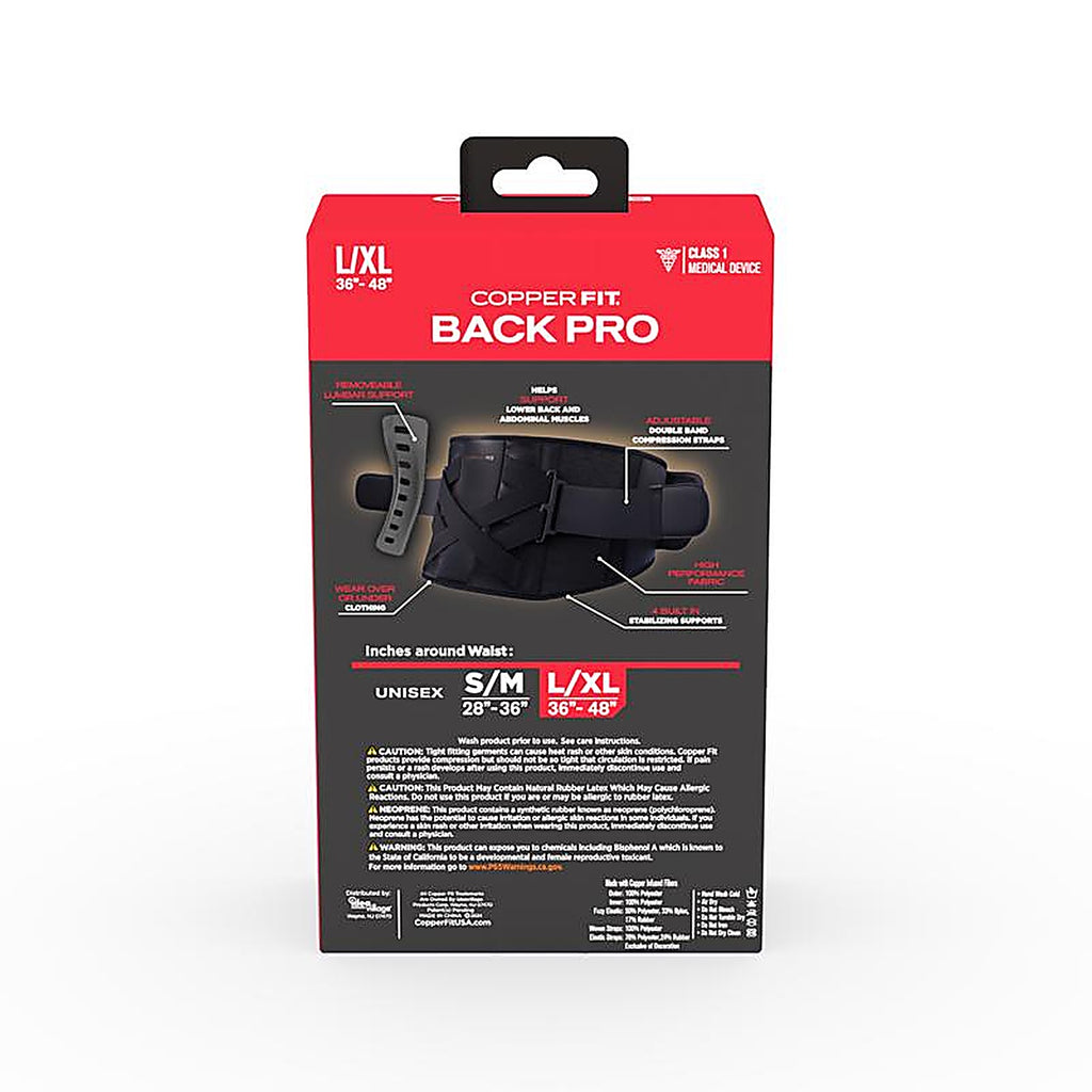 Copper Fit - CFPWRCRLXL - Back Pro Black Power X Straps Technology Compression Back Support Belt 1 Pack 1 Pack