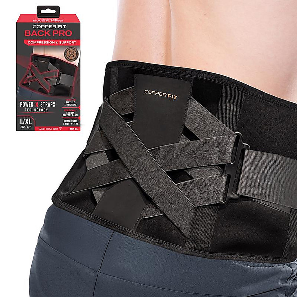 Copper Fit - CFPWRCRLXL - Back Pro Black Power X Straps Technology Compression Back Support Belt 1 Pack 1 Pack