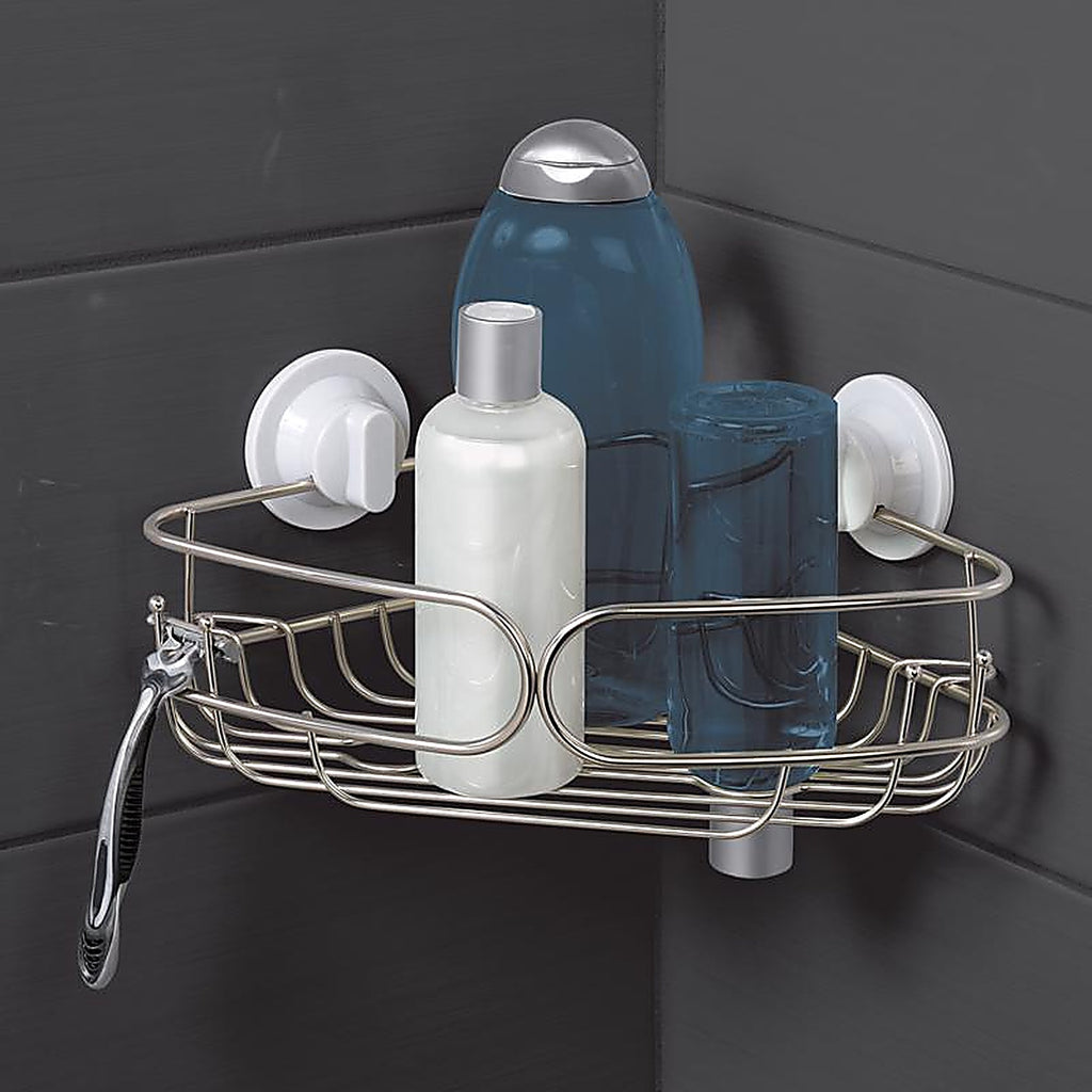Zenna Home - 7844STL2 - Chrome Silver Stainless Steel Corner Basket