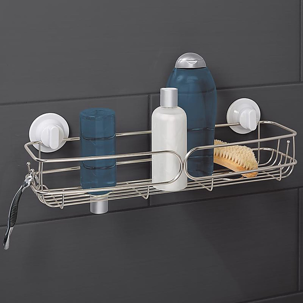 Zenna Home - 7846STL - 4.5 In. H X 18 In. W X 5 In. L Shower Basket