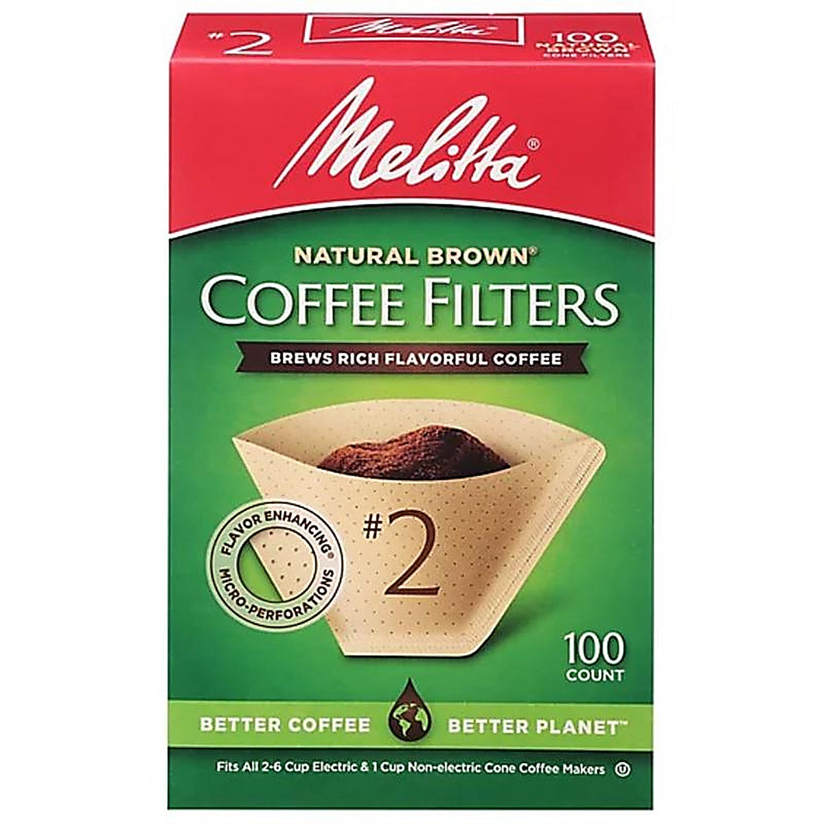 Melitta - 622752 - 6 Cups Brown Cone Coffee Filter 1 Pack