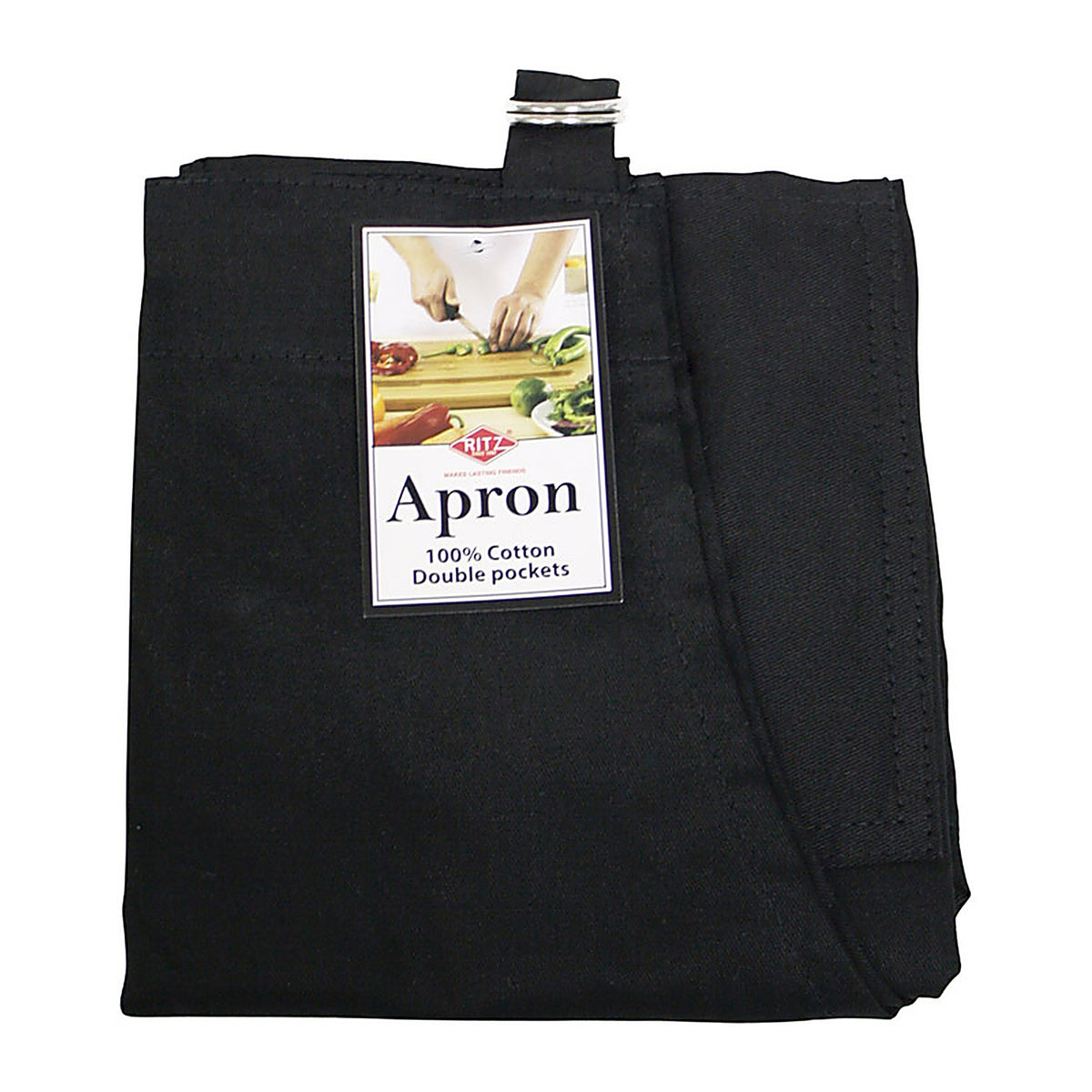 Ritz - 70414 - 2 Pocket Black Cotton Solid Apron