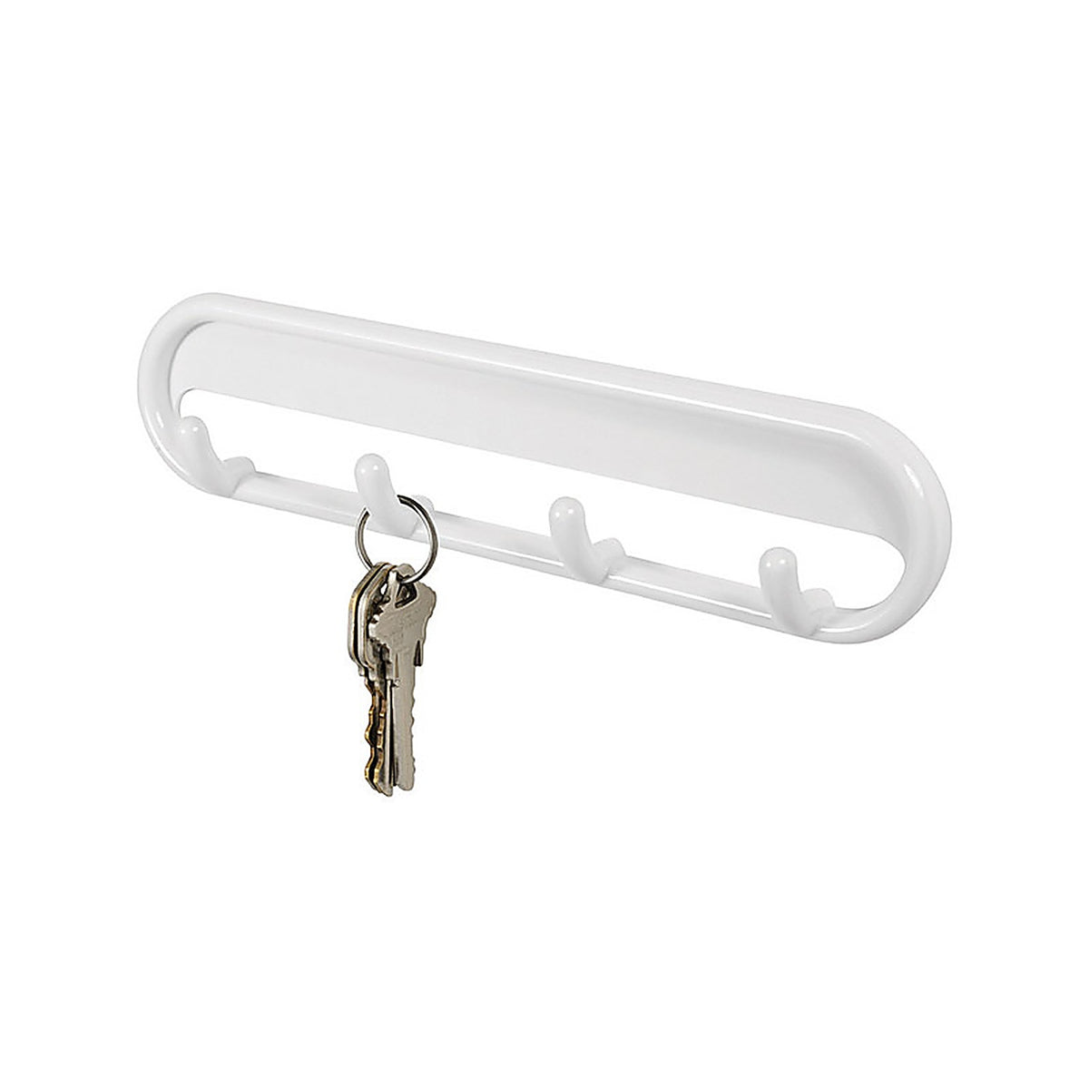 InterDesign 15501 8 in. L White Plastic Medium Multi-Purpose 4-Hook Rack 1/Pack