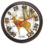 Taylor 6709E Deer Design Dial Thermometer Plastic Multicolored