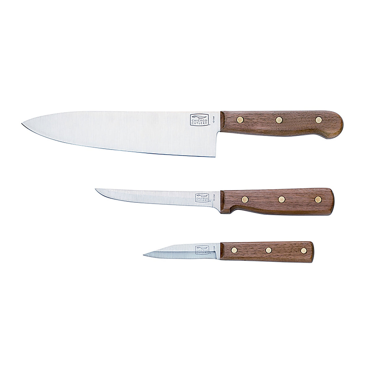 Chicago Cutlery B42 Walnut Tradition Stainless Steel Knife Set 3/pc.