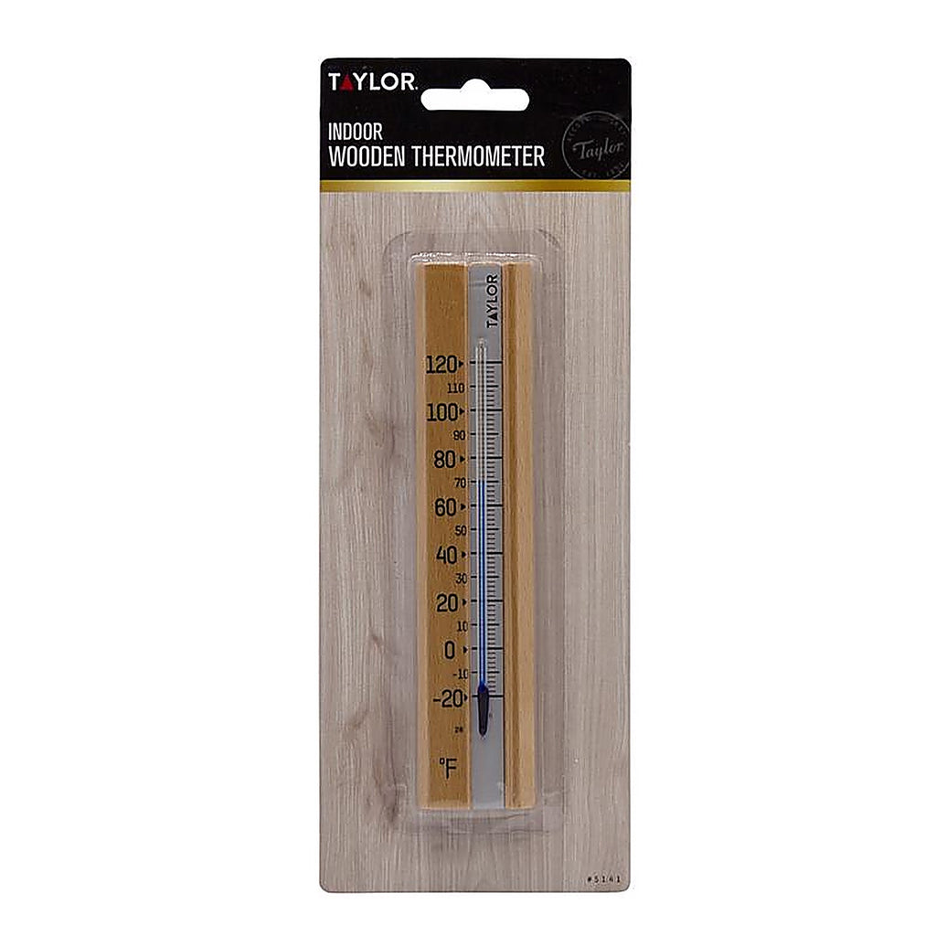 Taylor 5141 Tube Thermometer Wood Brown
