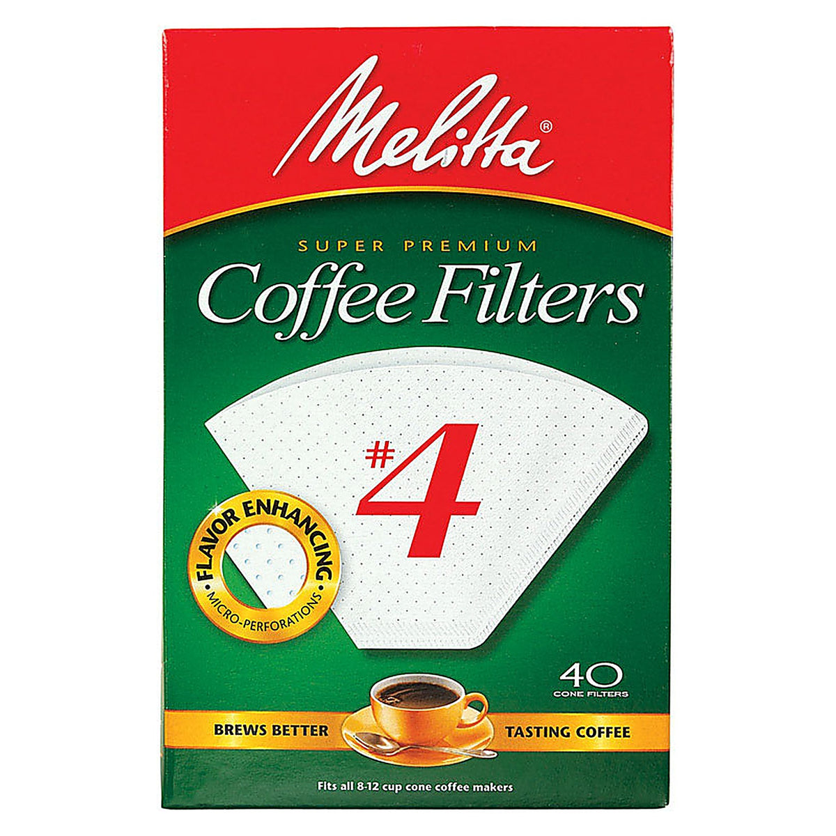 Melitta 624404 12 cups White Cone Coffee Filter 40 pk