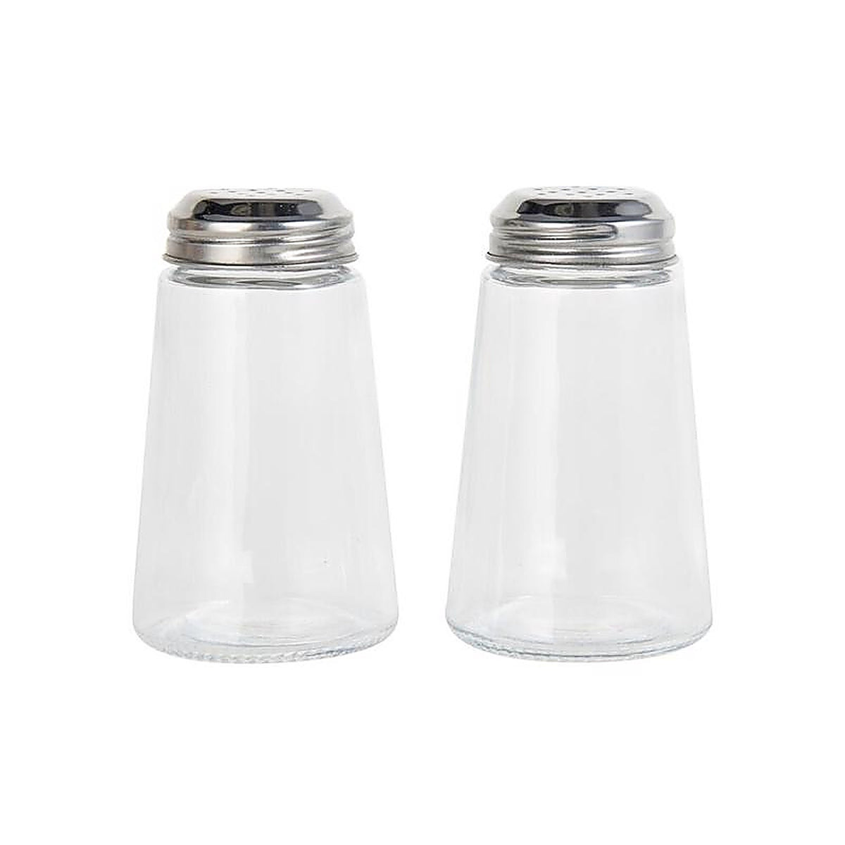 Lifetime 5078610 Gemco 3 oz Clear/Silver Glass Bevelled Salt and Pepper Set 2 pk