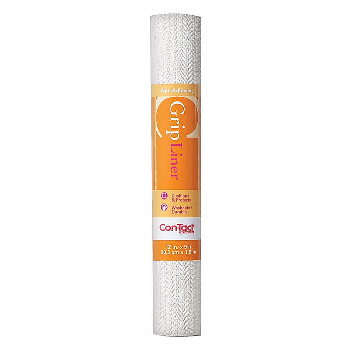Con-Tact 05F-C6B52-06 Grip 5 ft. L x 12 in. W White Non-Adhesive Shelf Liner