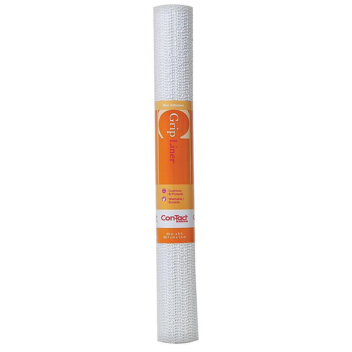 Con-Tact 05F-C6F52-06 Grip 5 ft. L x 20 in. W White Non-Adhesive Shelf Liner