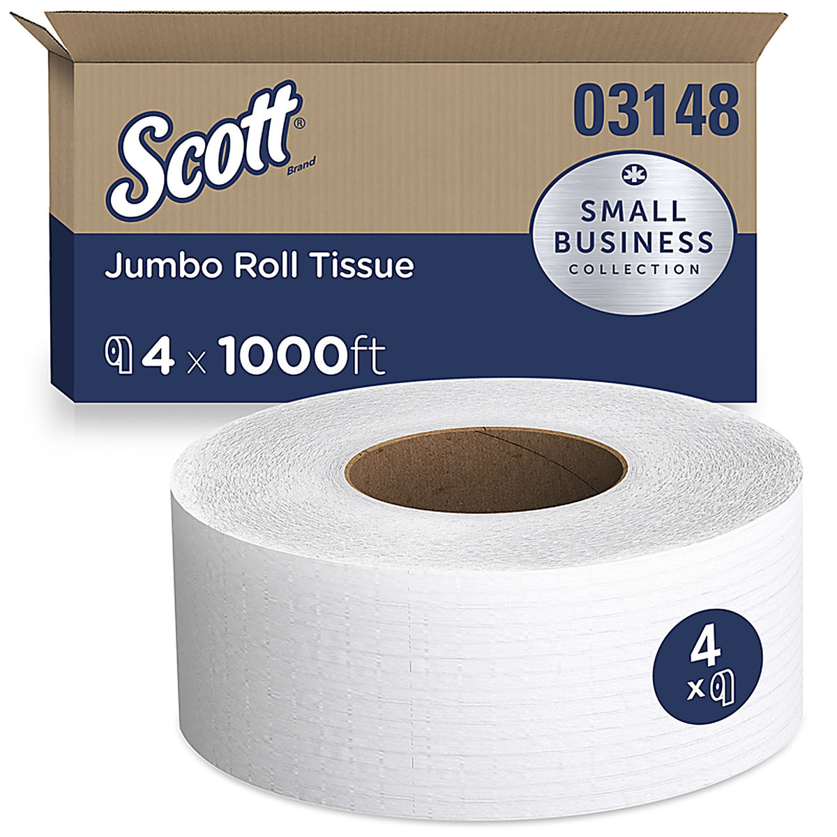 Scott 03148 Toilet Paper 4 Rolls 1000 sheet 1000 ft.