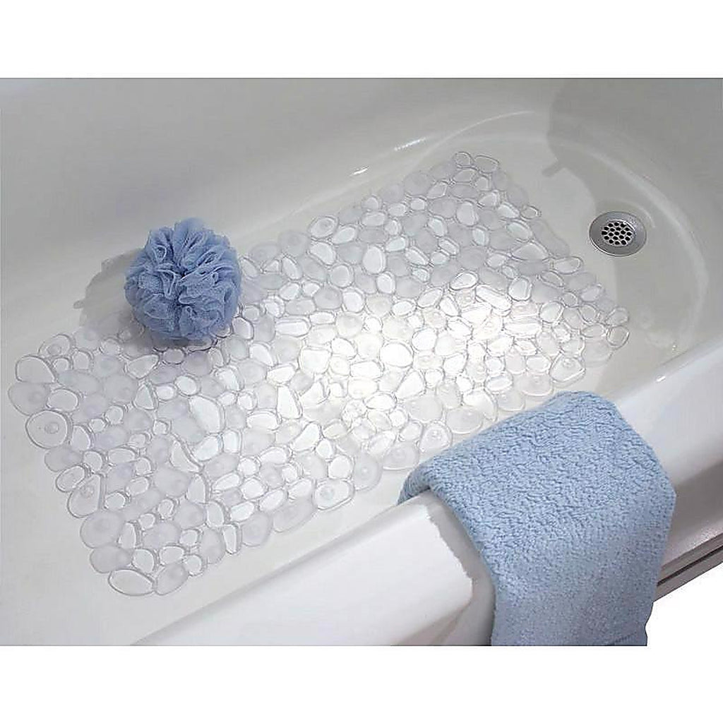InterDesign 80010 26-1/2 in. L x 13-1/2 in. W Clear Plastic Bath Mat