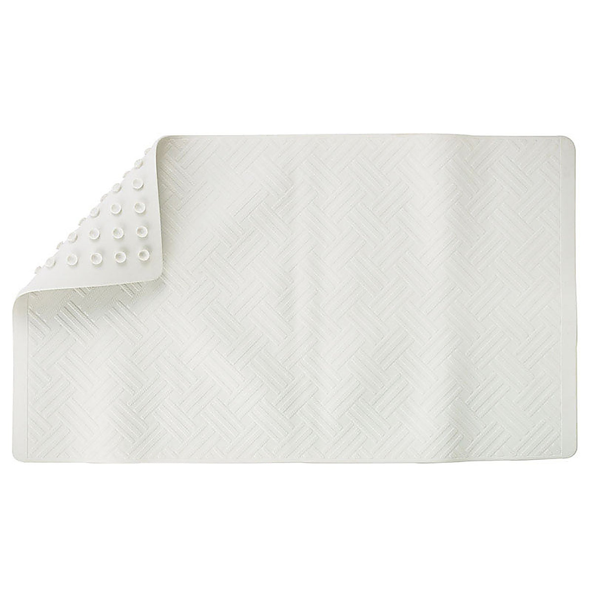 Living Accents MB3212-WHITE 28 in. L x 16 in. W White Thermo Plastic Elastomer Bath Mat Latex Free