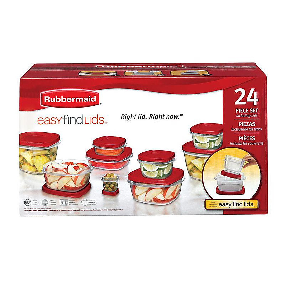 RubberMaid 2066470 Easy Find Lids Clear Food Storage Container Set 12 pk