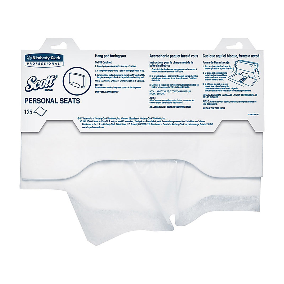 Scott 07410 Pro Flushable Toilet Seat Covers 1 Rolls 125 sheet 18 in.