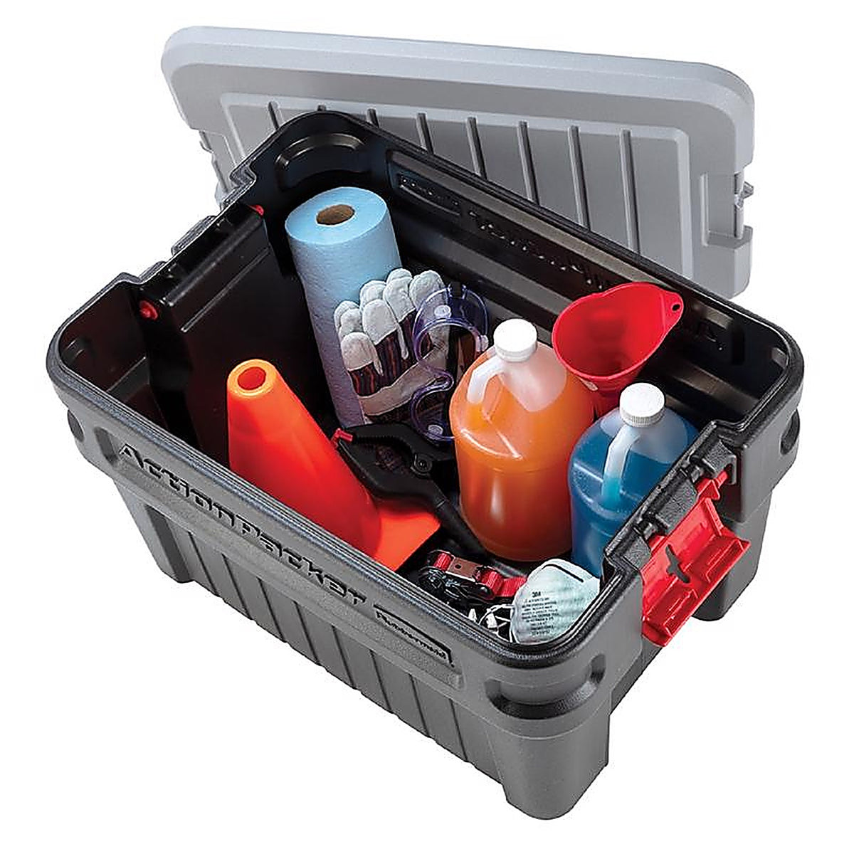Rubbermaid RMAP080000 ActionPacker 8 gal Black Storage Tote 12.1 in. H X 14.1 in. W X 20 in. D Stackable