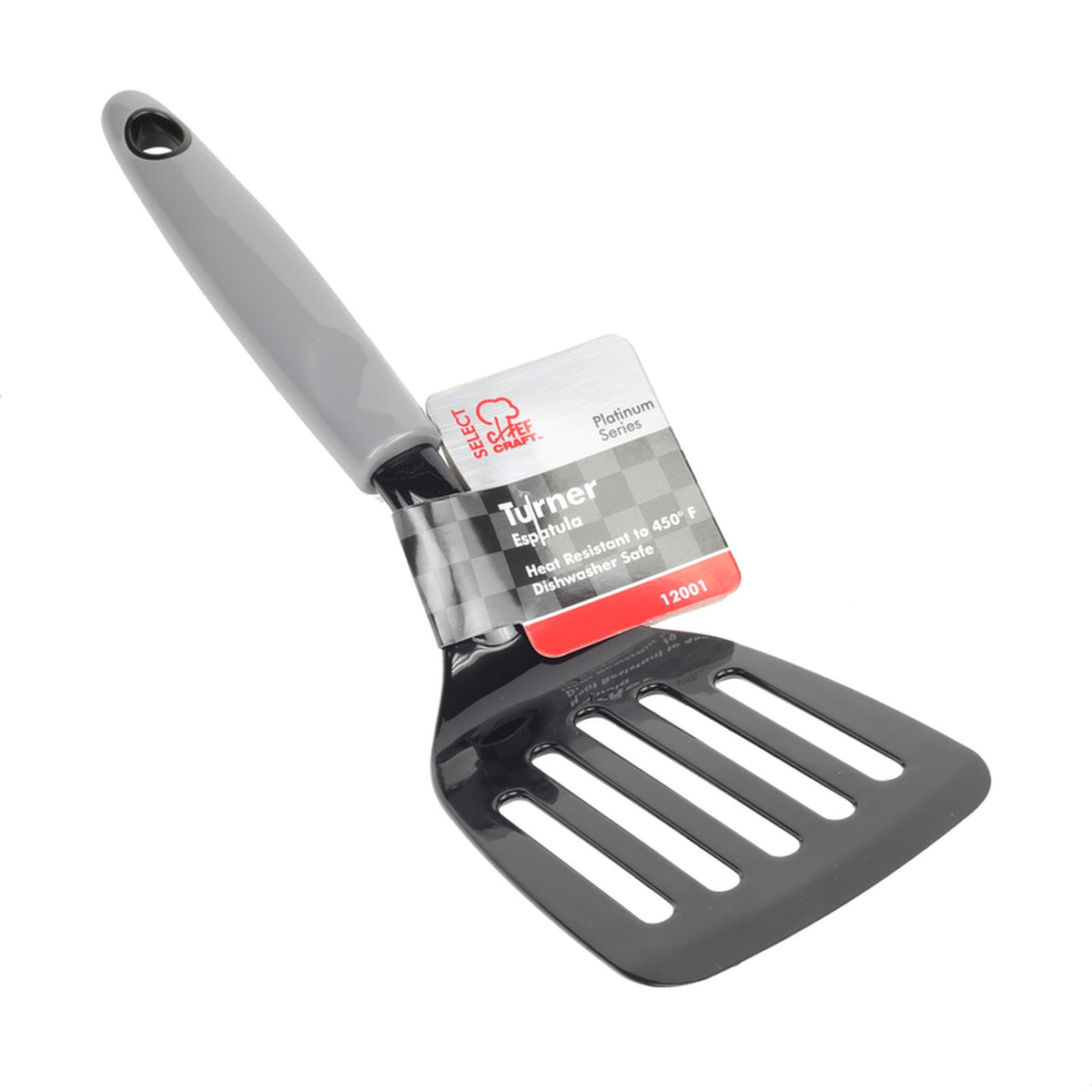 Chef Craft 12001 3 in. W x 11 in. L Black/Gray Nylon Slotted Turner