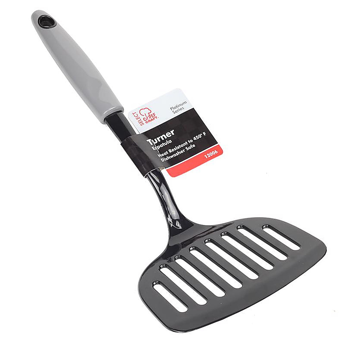 Chef Craft 12006 4-3/4 in. W x 12 in. L Black/Gray Nylon Jumbo Slotted Turner