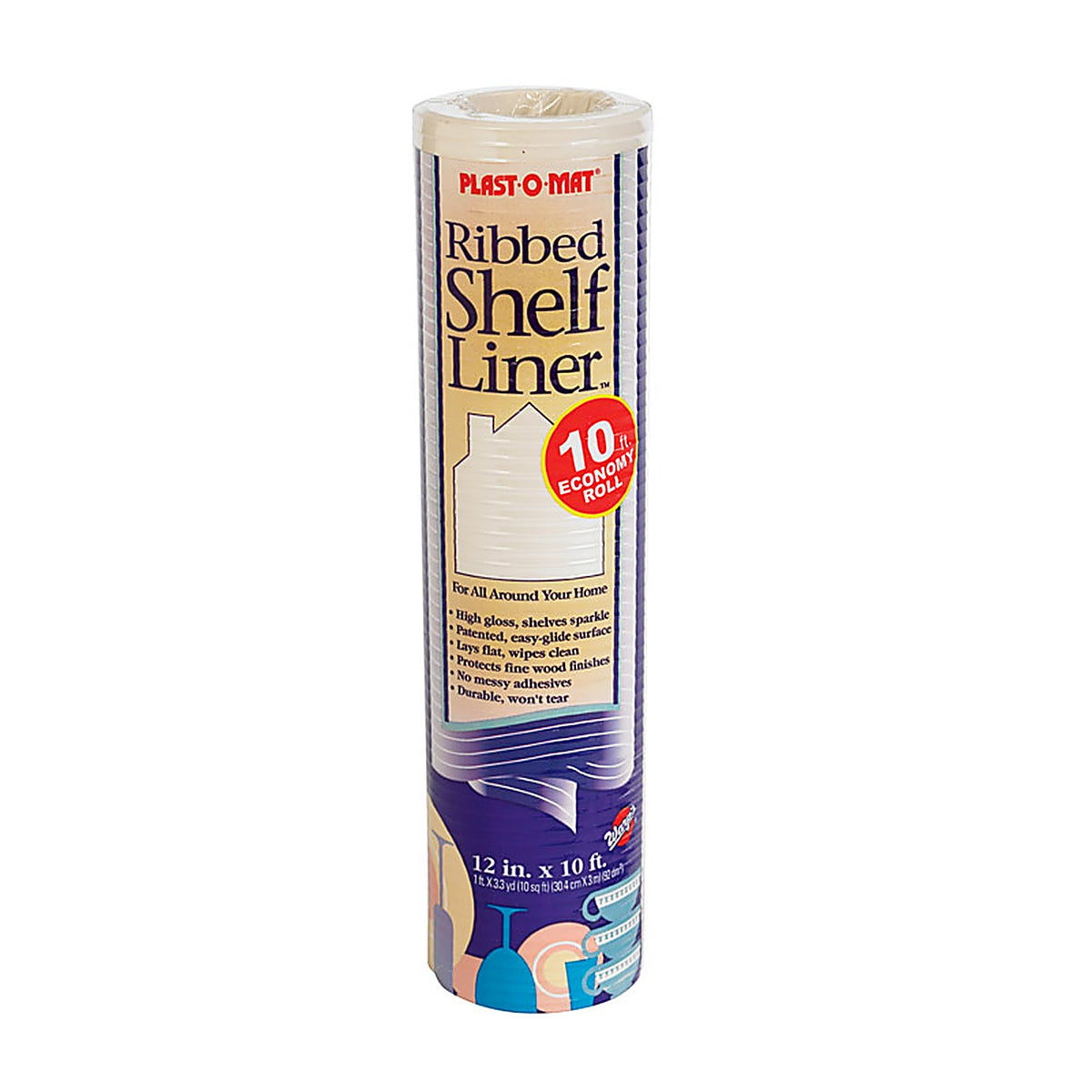 Warps SPM110-Q Plast-O-Mat 10 ft. L x 12in. W Bisque Non Adhesive Ribbed Shelf Liner